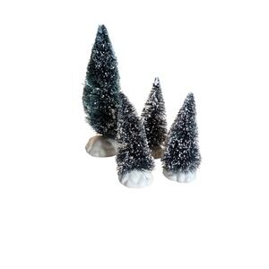 Lemax & Department 56 Miniature Christmas Village Trees - 9 Piece‎ Lot